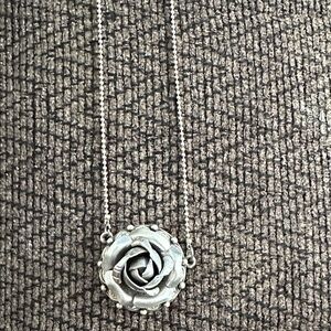 Sabika Silver Rose Necklace